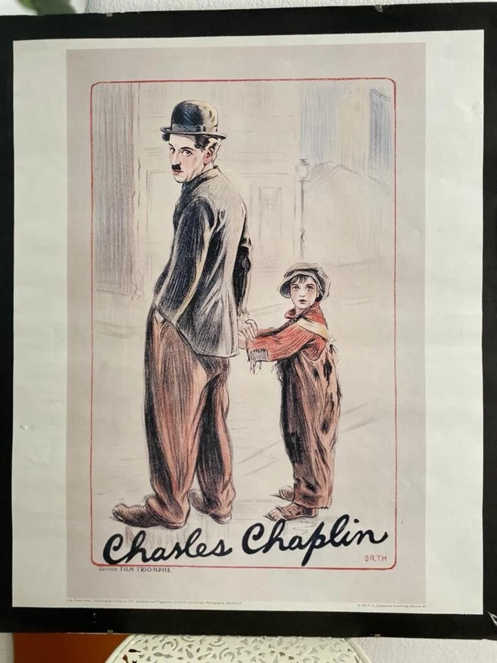 Charlie Chaplin Poster Kunstdruck ,Original, München 1986, 45x55 cm - Bild 3 von 4
