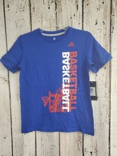 Boy's M ADIDAS Short Sleeve Graphic Tee 100 Cotton T-Shirt Shirt Basketball NEW