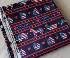 2.3Yd x 44" VTG Marcus Brothers Textiles Patriotic Country Cotton Fabric Lot