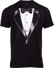 TUXEDO SHIRT FORMAL GENTLEMAN T-SHIRT LARGE HALLOWEEN ACCESSORY TUX