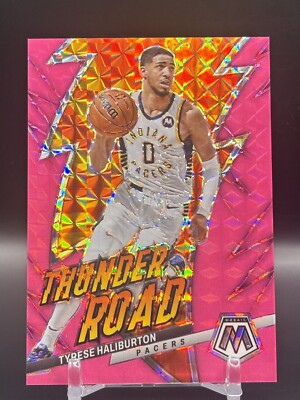 2022-23 Panini Mosaic Tyrese Haliburton Thunder Road Pink Fluorescent 10/10