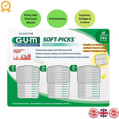 G.U.M Soft Picks GUM Zahn Interdental Bürsten Reisetasche Pack 240 Stck. Sunstar
