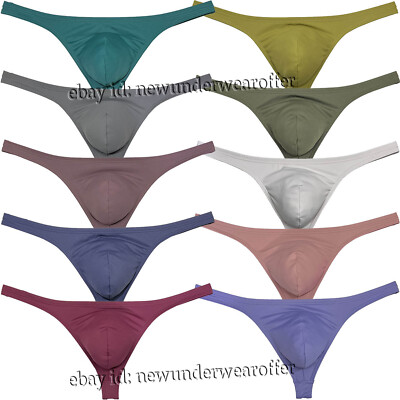 Men Skin-friendly Bikini Thong Underwear Enhance Pouch T-back Jockstrap G-string