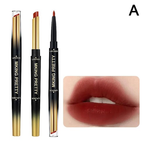Double head lipstick matte moisturizing lipliner Long lasting makeuX8C9 W21212 - Picture 7 of 21