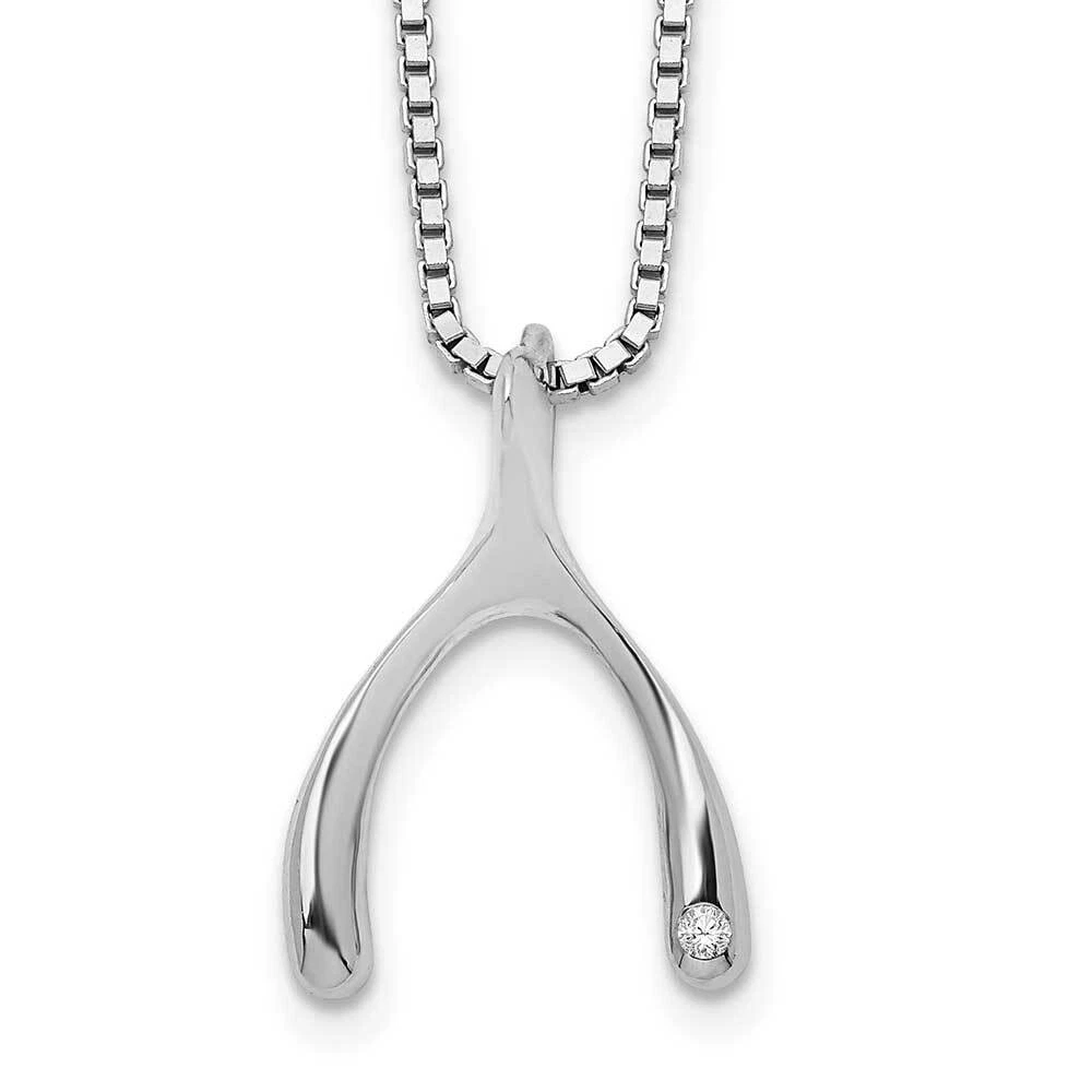 Diamond wishbone shop necklace
