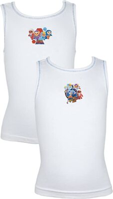 Jungen Go Jetters Unterhemden 2er Pack Unterwäsche Oberteil Cbeebies Alter 1,5-5 Jahre 