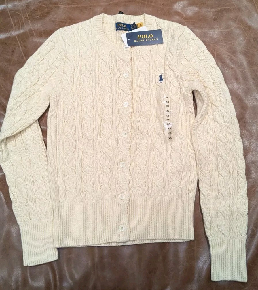 Polo Ralph Lauren Women's 100% Cotton Cable Knit Cardigan
