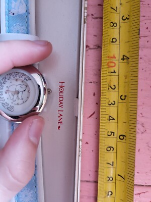 UNTESTED old stock Holiday Lane Christmas Polar Bears Snowflakes wrist watch