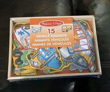 Melissa Doug Wooden Magnets 15 Ps Emergency, Construction Vehicles Children 3