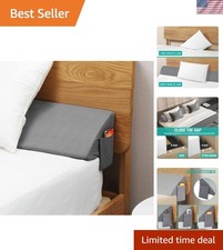 Bed Wedge Pillow Headboard,Bed Mattress Wedge Gap Filler-King Gray Bed gap ...