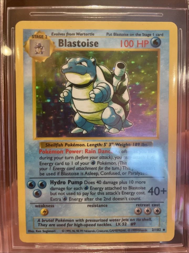 1999 Pokemon Base Set Shadowless #2 Blastoise Holo Rare BGS 7 ERROR LABEL - Image 2 of 4