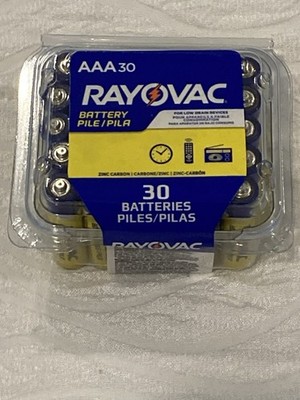 Rayovac High Energy AAA Batteries Zinc Carbon 30 Count For Low Drain Devises NEW