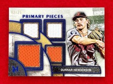 Jersey Match Gunnar Henderson 2025 Topps Museum Quad Game Used Jersey #d 02/25