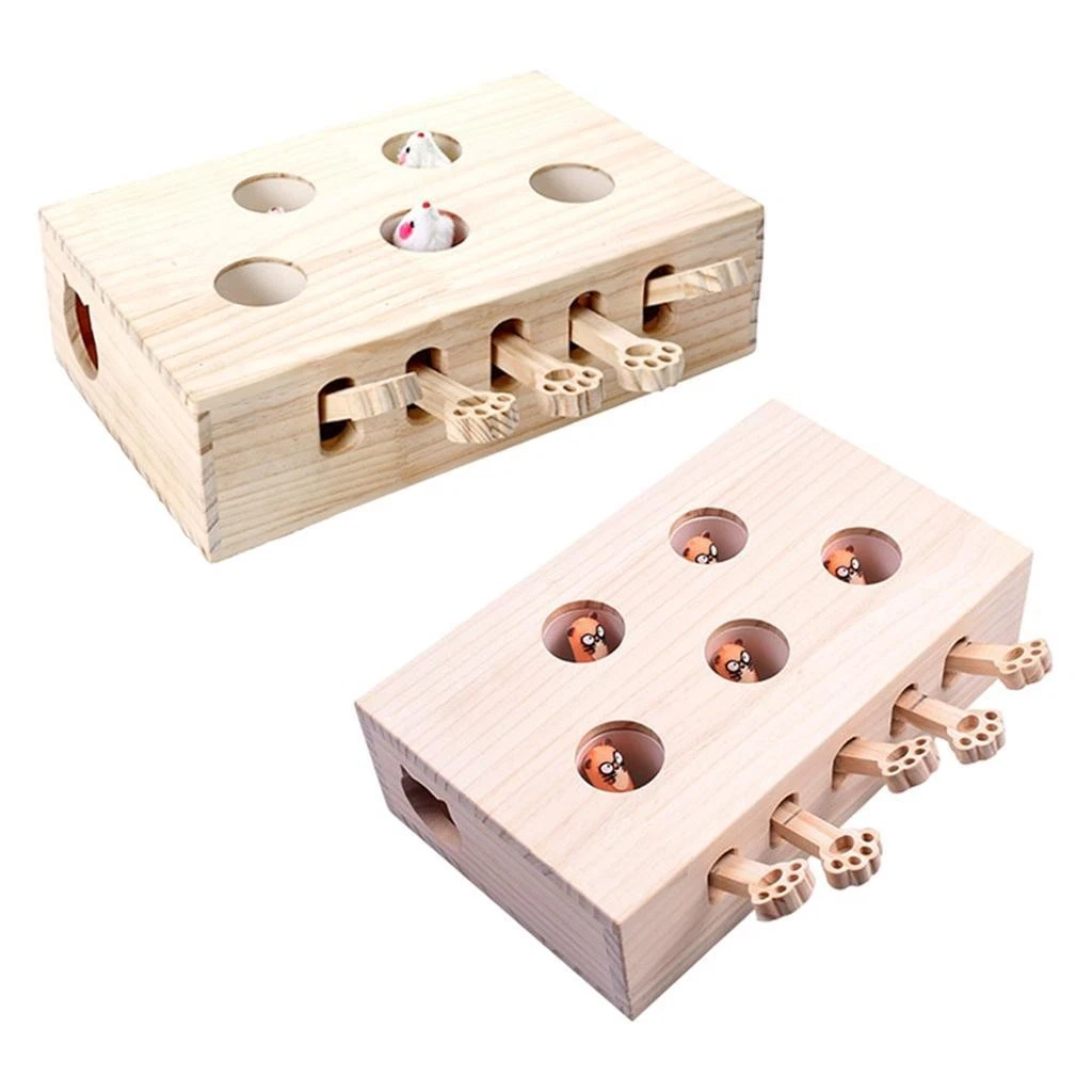 Kitten Cat Punch Interactive Play Toys 5 Holes Pet Training Indoor Easy Use Game