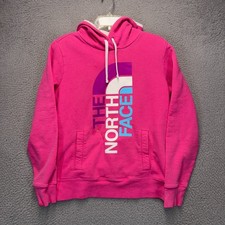 The North Face Hoodie Womens Medium Pink Pullover Sweatshirt Hiking Outdoor FLAW