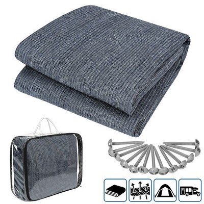 Campingteppich Vorzeltteppich Zeltteppich mit Heringe Outdoor Teppich HDPE Grau