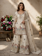 Pakistani Salwar Kameez Ready To Wear Chinon Silk Wedding Party Bollywood Indian