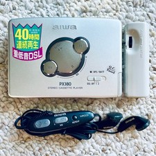  Rare Full Box AIWA PX380 Walkman Cassette Player, Awesome Silver  Working 