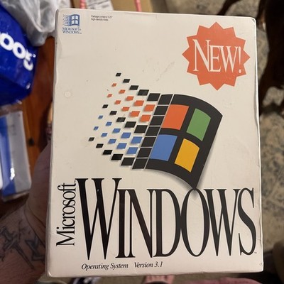 Vintage Microsoft Windows Operating System Ver 3.1 - 3.5 Inch Disk 1994 Sealed