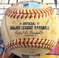 1ST PITCH FLETCHER FRAMBER VALDEZ  ASTROS ANGELS GAME USED BASEBALL 8/24/2020