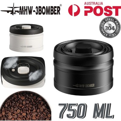 MHW-3BOMBER Vacuum Canister Coffee Bean Tea Airtight Storage Container Tin 750ML