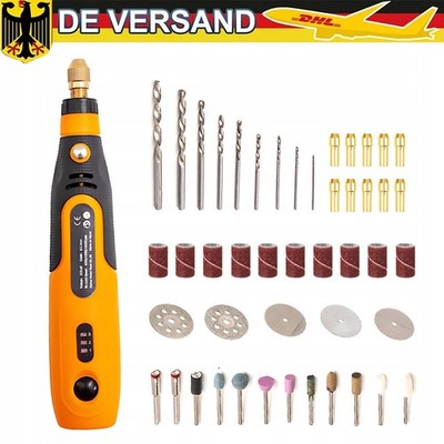 46Tlg Mini Dremel Multifunktionswerkzeug USB Akku für Mehrzweck Drehwerkzeug DE