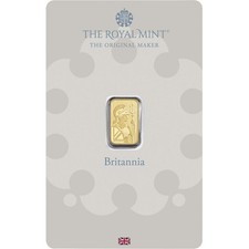1 gram Gold Bar - Royal Mint Britannia - 999.9 Fine in Assay 5167.53 per troy oz