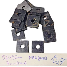 BLACK SQUARE METAL WASHERS 50×50MM M16 HOLE 7MM THICK – 25PCS