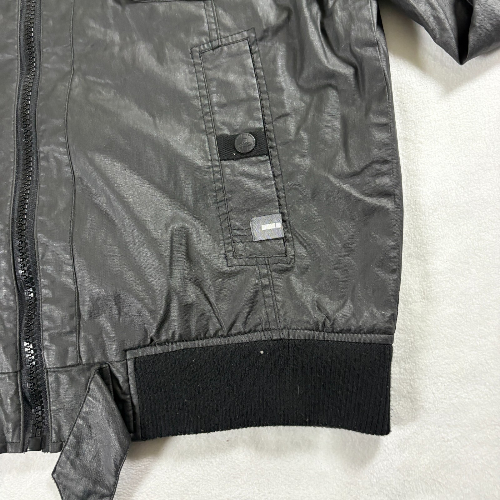 Buffalo Mens XL Gray Utility Jacket Zip Front Coated Cotton Lined Casual - second product detail image