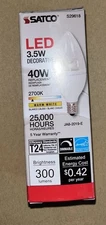 Satco 3.5w B11 Candle LED E12 Candelabra Base 300Lm 2700k Dimmable Bulb S29618