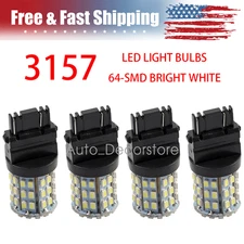 4X 64SMD 3157 LED Reverse Tail Brake Stop Turn Signal DRL Light Bulb 6000K White