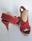 Pedro Garcia Red Suede Strappy Sandal Heels Sz 35 - 5 US — photo 1