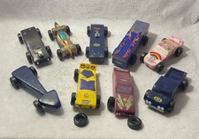 VINTAGE LOT of 9 Pinewood DERBY CARS PINECARS Cub Boy Scouts Wooden PINE CARS