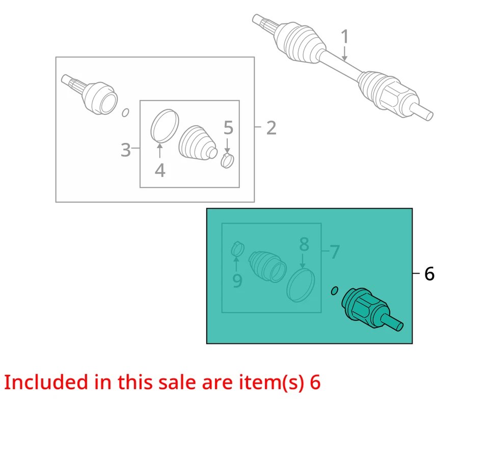 Se adapta a 2008-2009 Saturn Astra Joint FRT WHL DRV SHF CV I 92100313 - NUEVO OEM Foto 2 de 3