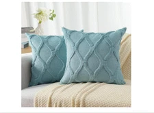 DECORATIVE THROW PILLOW COVER TURQUOISE  20 X 20 BY MIULEE