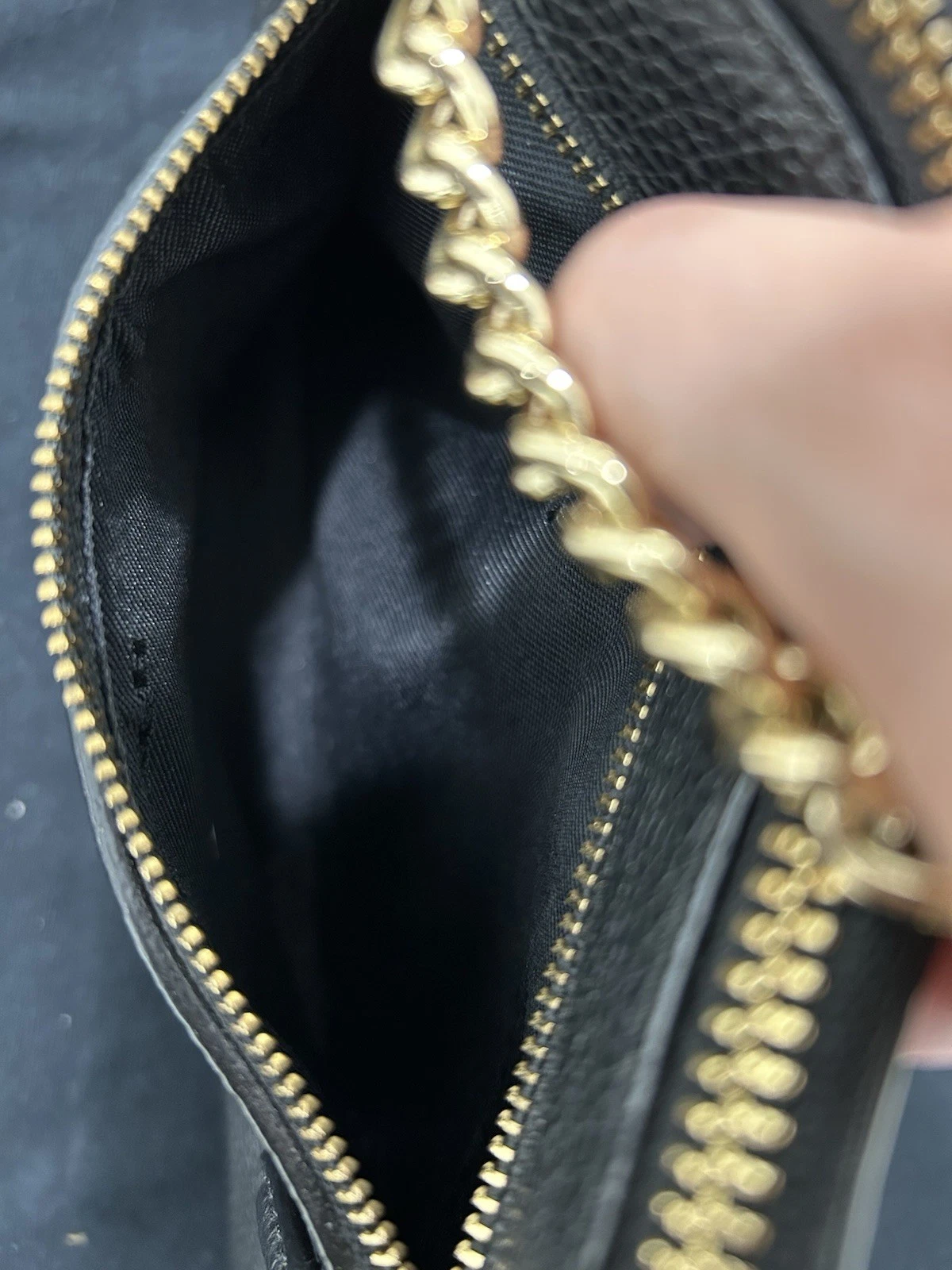 Coach Nolita Borsa da polso 24 IN in pelle nera con ciottoli