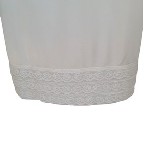 Vintage Movie Star Full Slip 38 White Nylon Shadow Lace Hem Bridal Coquette Boho