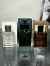 3 NIB Prada PARADIGME,  Armani ACQUA DI GIO, Burberry HERO Eau de Parfum Splash