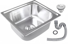 Kitchen Single Bowl Square Stainless Steel Kitchen Sink Undermount Basin Waste
