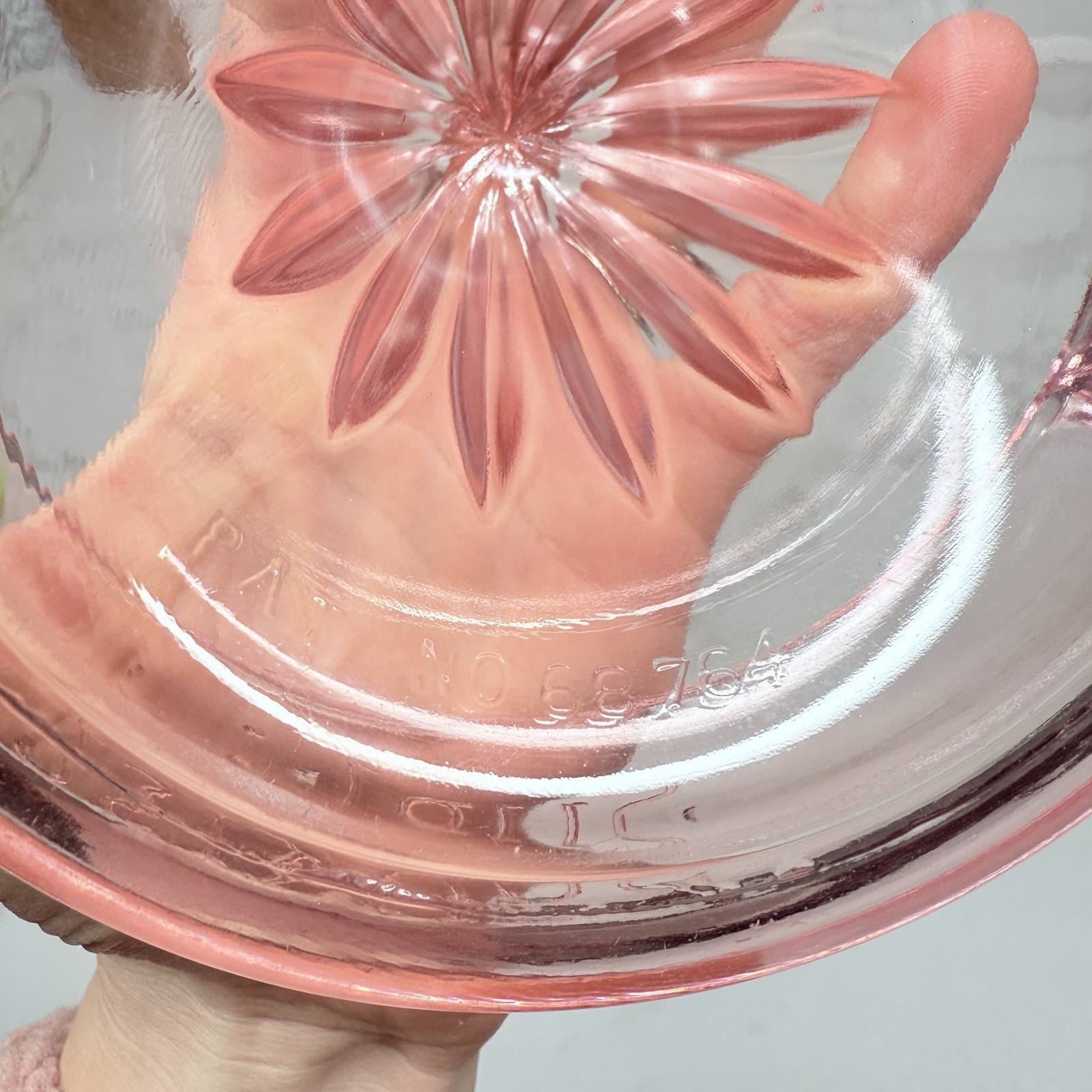 Vintage Sunkist Juicer Reamer Pink Depression Glass Collectible
