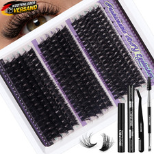 Wimpern Extensions Set 270 St&uuml;ck 60D 80D 100D f&uuml;r Alltag & Profi-Anwendung