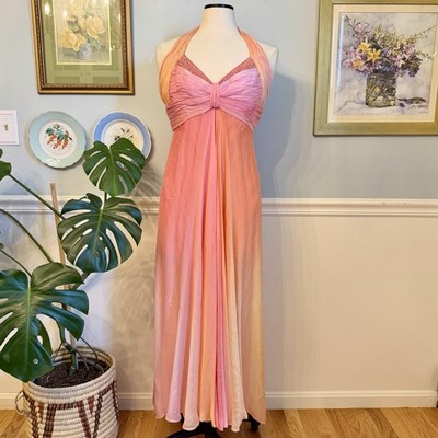 knee length dresses for ladies Badgley Mischka Pleated Ruffle Fan Flared Mikado Gown EG4416