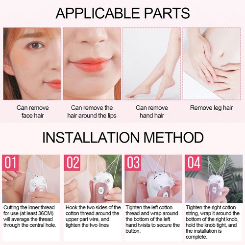 Electric Threading Epilator Physical Threader Hair Remover For Face Arm Leg RYZ - Picture 10 of 23