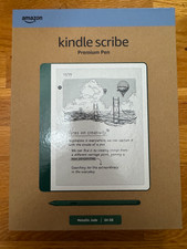 New Amazon Kindle Scribe 64GB built-in AI notebook, Premium Pen, Metallic Jade