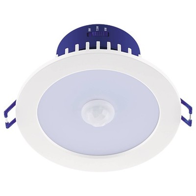 DETA 92mm Multi-Power Tri-Colour Non-Dimmable PIR Sensor LED Downlight ...