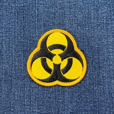 Biohazard Patch Embroidered Warning Biological Hazard Virus Bacteria Badge 2.5''
