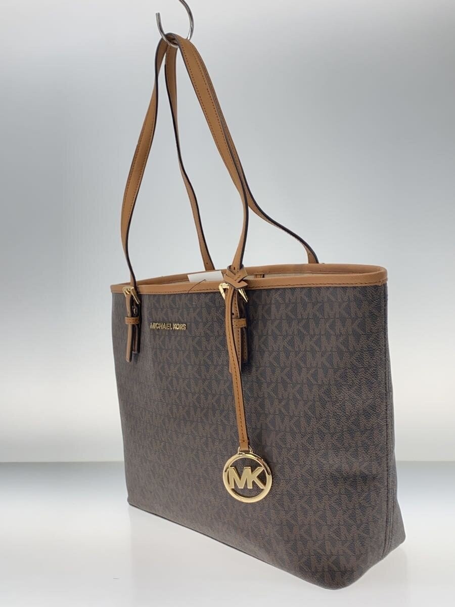 MICHAEL KORS Tote Bag, PVC, Brown, All-Over Print, 35H8GTVT2B thumbnail 2