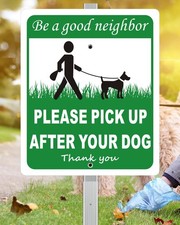 Heavy Duty Aluminum Pick Up After Your Dog Sign, 12" x 10" Metal Please Clean...