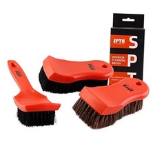 SPTA 3Pcs Car Detailing Brush Kit, Leather Textile Interior Brush,