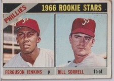 FERGUSON JENKINS/BILL SORRELL: 1966 TOPPS 1966 ROOKIE STARS CARD # 254. rookie card picture